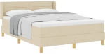 vidaXL Κρεβάτι Box Spring με Στρώμα - Κρέμα - 140 x 200 cm - Υφασμα