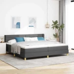 vidaXL Κρεβάτι Box Spring με Στρώμα Σκούρο Γκρι, 200 x 200 εκ. Υφασμάτινη.