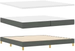 vidaXL Κρεβάτι Box Spring με Στρώμα Σκούρο Γκρι, 200 x 200 εκ. Υφασμάτινη.