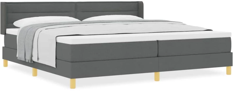 vidaXL Κρεβάτι Box Spring με Στρώμα Σκούρο Γκρι, 200 x 200 εκ. Υφασμάτινη.