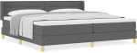 vidaXL Κρεβάτι Box Spring με Στρώμα Σκούρο Γκρι, 200 x 200 εκ. Υφασμάτινη.