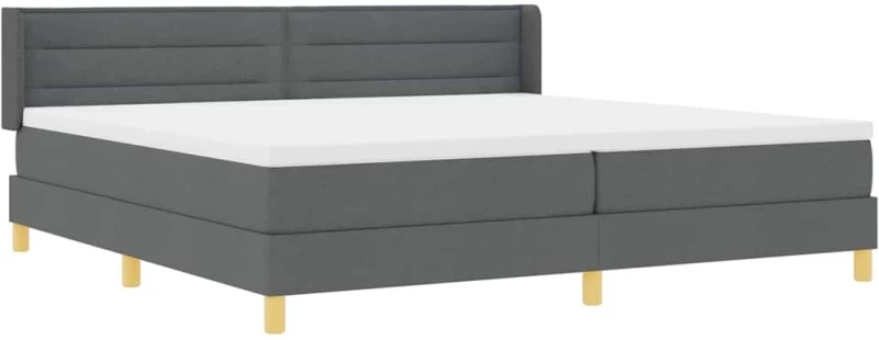 vidaXL Κρεβάτι Box Spring με Στρώμα Σκούρο Γκρι, 200 x 200 εκ. Υφασμάτινη.