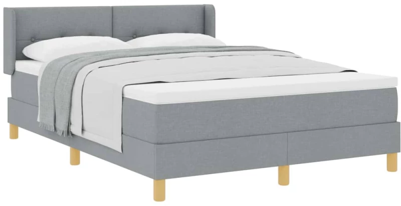 vidaXL Ανοιχτό γκρι κρεβάτι Box Spring & στρώμα 140x190 εκ. υφασμάτινο