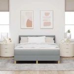 vidaXL Ανοιχτό γκρι κρεβάτι Box Spring & στρώμα 140x190 εκ. υφασμάτινο