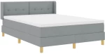 vidaXL Ανοιχτό γκρι κρεβάτι Box Spring & στρώμα 140x190 εκ. υφασμάτινο