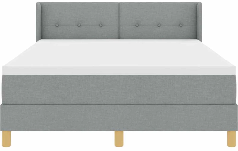 vidaXL Κρεβάτι Box Spring με Στρώμα σε Γκρι Ανοιχτό, 140 x 200cm, Ύφασμα