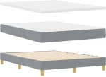 vidaXL Κρεβάτι Box Spring με Στρώμα - Ανοιχτό Γκρι, 160x200 εκ. Υφασμάτινο