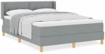 vidaXL Κρεβάτι Box Spring με Στρώμα - Ανοιχτό Γκρι, 160x200 εκ. Υφασμάτινο