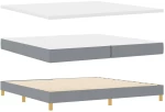 vidaXL Κρεβάτι Box Spring με Στρώμα Ανοιχτό Γκρι - 200 x 200 cm Υφασμάτινο