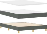 vidaXL Κρεβάτι Box Spring με Στρώμα Σκούρο Γκρι, 140 x 190 εκ., Ύφασμα