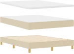vidaXL Κρεβάτι Box Spring με Στρώμα - Κρεμ, 160 x 200 εκ, Ύφασμα.