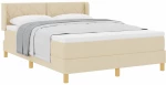 vidaXL Κρεβάτι Box Spring με Στρώμα - Κρεμ, 160 x 200 εκ, Ύφασμα.