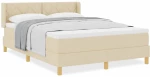 vidaXL Κρεβάτι Box Spring με Στρώμα - Κρεμ, 160 x 200 εκ, Ύφασμα.