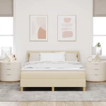 vidaXL Κρεβάτι Box Spring με Στρώμα - Κρεμ, 160 x 200 εκ, Ύφασμα.