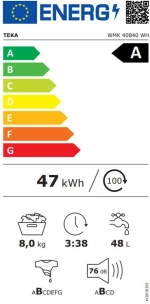 Πλυντήριο ρούχων Teka WMK40840 60 cm 1400 rpm 8 kg