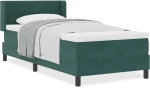 κρεβάτι Box Spring vidaXL με στρώμα Σκούρο Πράσινο 80x200 εκ. Βελούδο