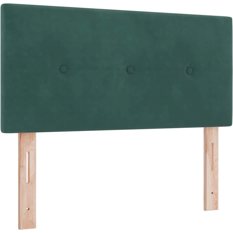 κρεβάτι Box Spring vidaXL με στρώμα Σκούρο Πράσινο 80x200 εκ. Βελούδο