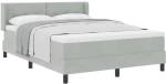 vidaXL Κρεβάτι Box Spring με Στρώμα Ανοιχτό Γκρι 160x200 εκ. Βελούδο