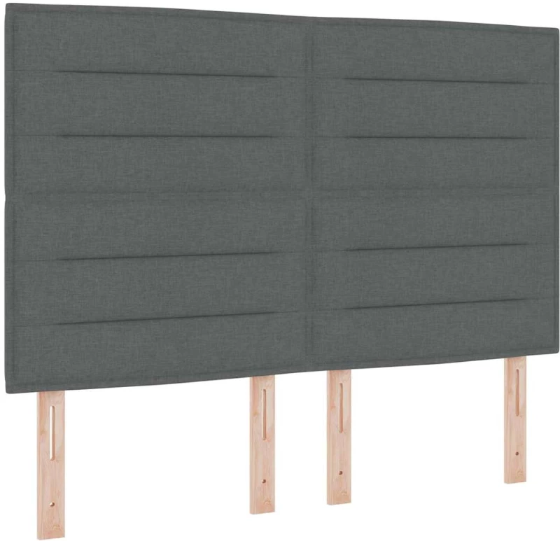 vidaXL Κρεβάτι Box Spring με Στρώμα Σκούρο Γκρι 140x190 cm Ύφασμα