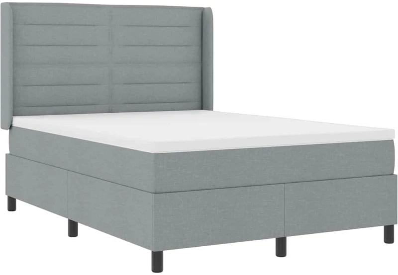 vidaXL Κρεβάτι με Στρώμα Γκρι 160x200 cm, Ύφασμα