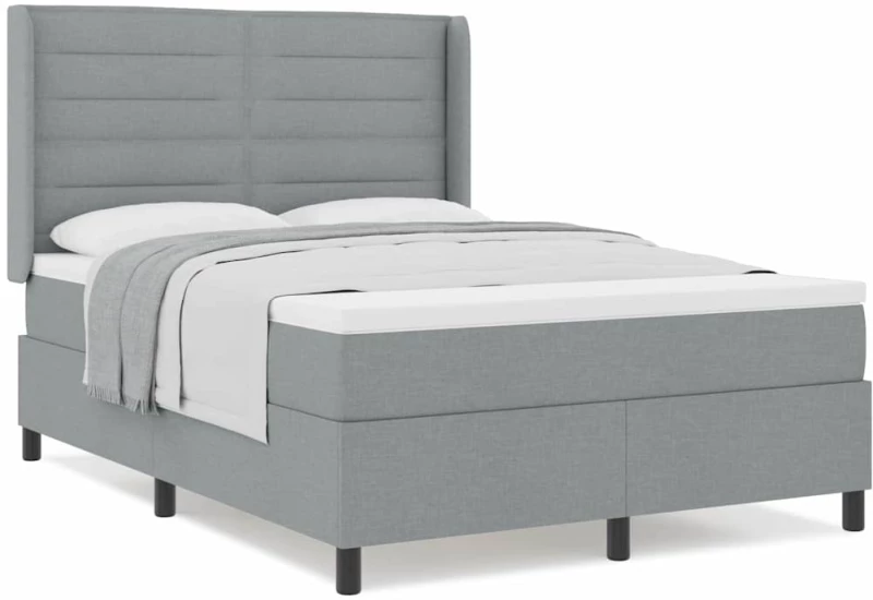 vidaXL Κρεβάτι με Στρώμα Γκρι 160x200 cm, Ύφασμα