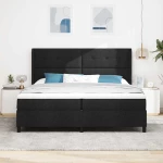 vidaXL Σκελετός Κρεβατιού με Στρώμα Μαύρο 200x200 cm, Ύφασμα