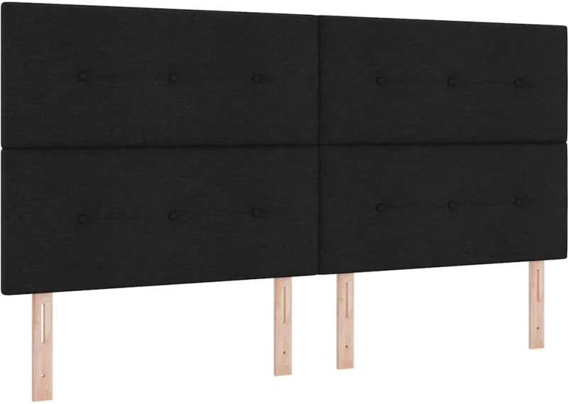 vidaXL Σκελετός Κρεβατιού με Στρώμα Μαύρο 200x200 cm, Ύφασμα