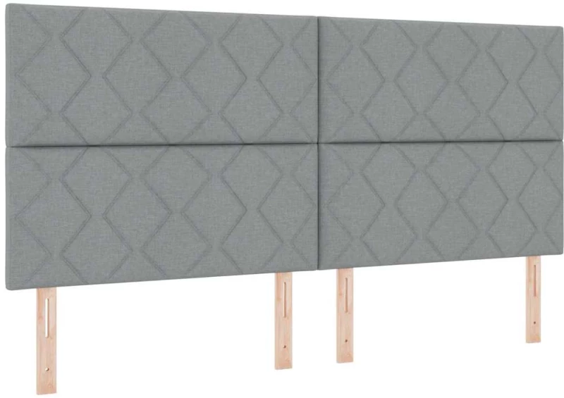 vidaXL Κρεβάτι με Στρώμα Γκρι 200x200 εκ, Υφάσματος