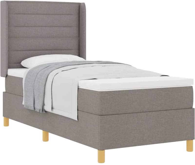 vidaXL Κρεβάτι Box Spring με Στρώμα Ταμπά 90x190 εκ. Υφάσματος