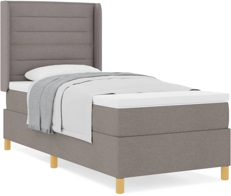 vidaXL Κρεβάτι Box Spring με Στρώμα Ταμπά 90x190 εκ. Υφάσματος