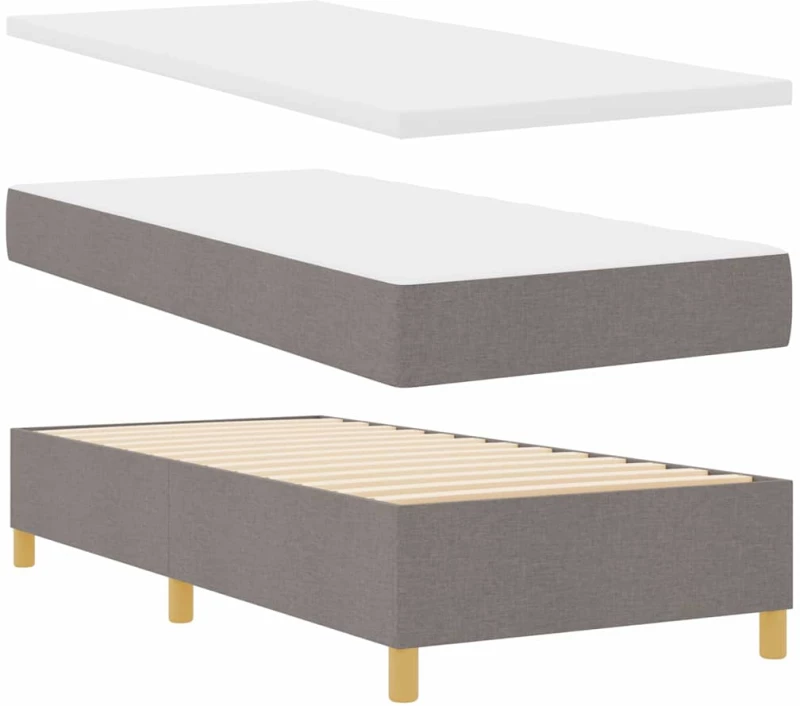 vidaXL Κρεβάτι Box Spring με Στρώμα Ταμπά 90x190 εκ. Υφάσματος