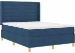 κρεβάτι Box Spring με στρώμα vidaXL Μπλε 140x200 εκ Υφασμάτινο
