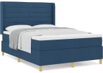 κρεβάτι Box Spring με στρώμα vidaXL Μπλε 140x200 εκ Υφασμάτινο