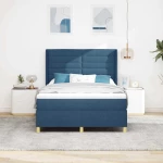 κρεβάτι Box Spring με στρώμα vidaXL Μπλε 140x200 εκ Υφασμάτινο