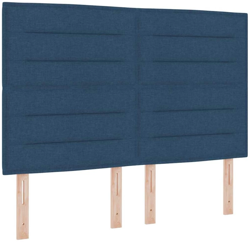 κρεβάτι Box Spring με στρώμα vidaXL Μπλε 140x200 εκ Υφασμάτινο