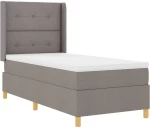 vidaXL Κρεβάτι Box Spring με Στρώμα Ταπέ Ανοιχτό 90x200 εκ. Ύφασμα