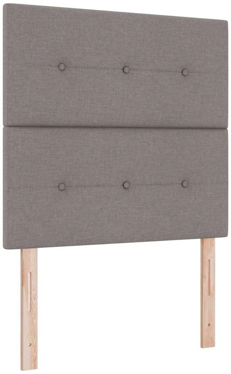 vidaXL Κρεβάτι Box Spring με Στρώμα Ταπέ Ανοιχτό 90x200 εκ. Ύφασμα