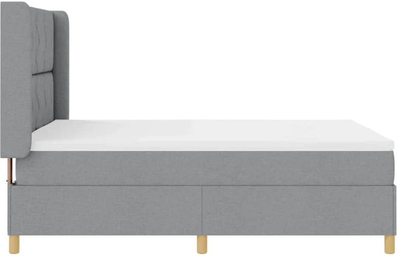 vidaXL Κρεβάτι με Ελατήρια και Στρώμα Γκρι 140x200 εκ Ύφασμα