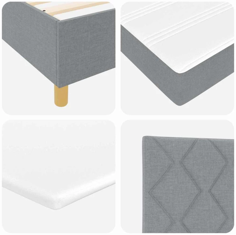 vidaXL Κρεβάτι με Ελατήρια και Στρώμα Γκρι 140x200 εκ Ύφασμα