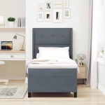 vidaXL Κρεβάτι Box Spring με Στρώμα Σκούρο Γκρι 80x200 εκ. Βελούδο