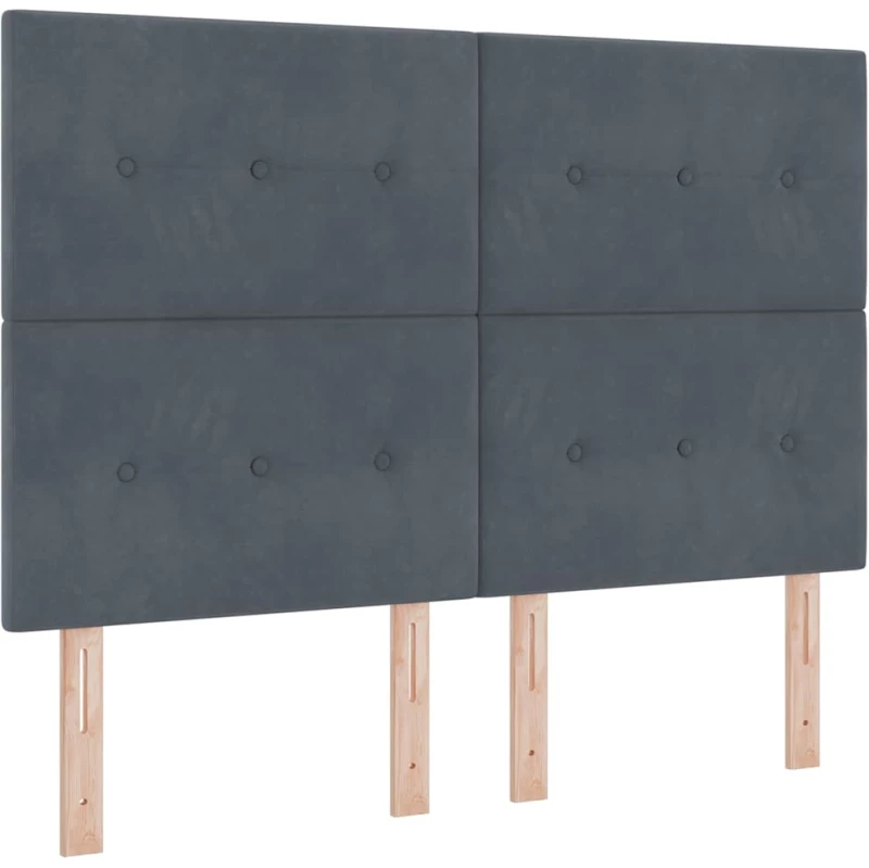 κρεβάτι Box Spring με στρώμα vidaXL Σκούρο Γκρι 160x200 εκ Βελούδο