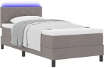 vidaXL Κρεβάτι με Στρώμα & LED Ταάουπ, 90x200 εκ. Ύφασμα