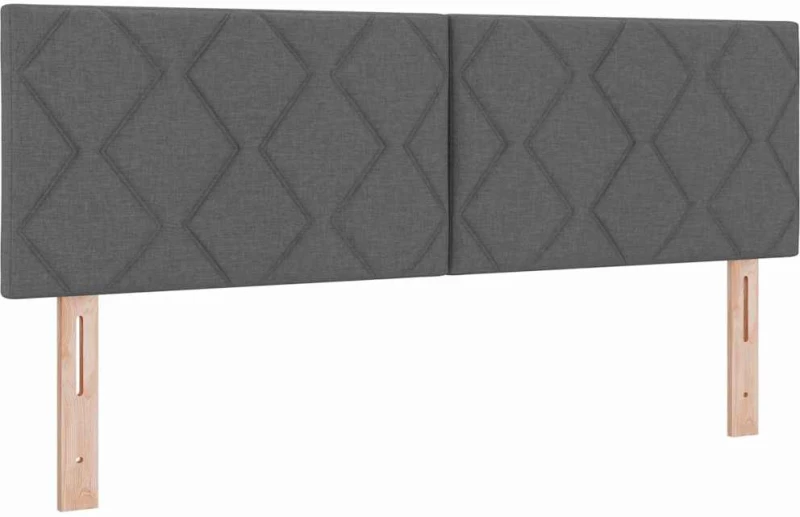 vidaXL Κρεβάτι Box Spring με Στρώμα & LED Σκούρο Γκρι 140x200 cm Υφασμάτινο