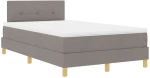 vidaXL Κρεβάτι Box Spring με Στρώμα & LED Ταπάζ 120x200 εκ. Ύφασμα
