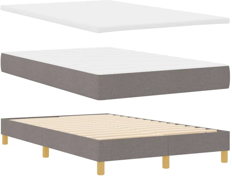 vidaXL Κρεβάτι Box Spring με Στρώμα & LED Ταπάζ 120x200 εκ. Ύφασμα