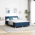 vidaXL Κρεβάτι με Σπρέι με Στρώμα & LED Μπλε 140x190 εκ. Ύφασμα