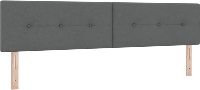 vidaXL Κρεβάτι Box Spring με Στρώμα & LED Σκοτεινού Γκρι 200x200 εκ. Ύφασμα