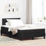 κρεβάτι box spring vidaXL με στρώμα και LED Μαύρο 120x200 εκ. Βελούδο