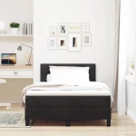 κρεβάτι box spring vidaXL με στρώμα και LED Μαύρο 120x200 εκ. Βελούδο