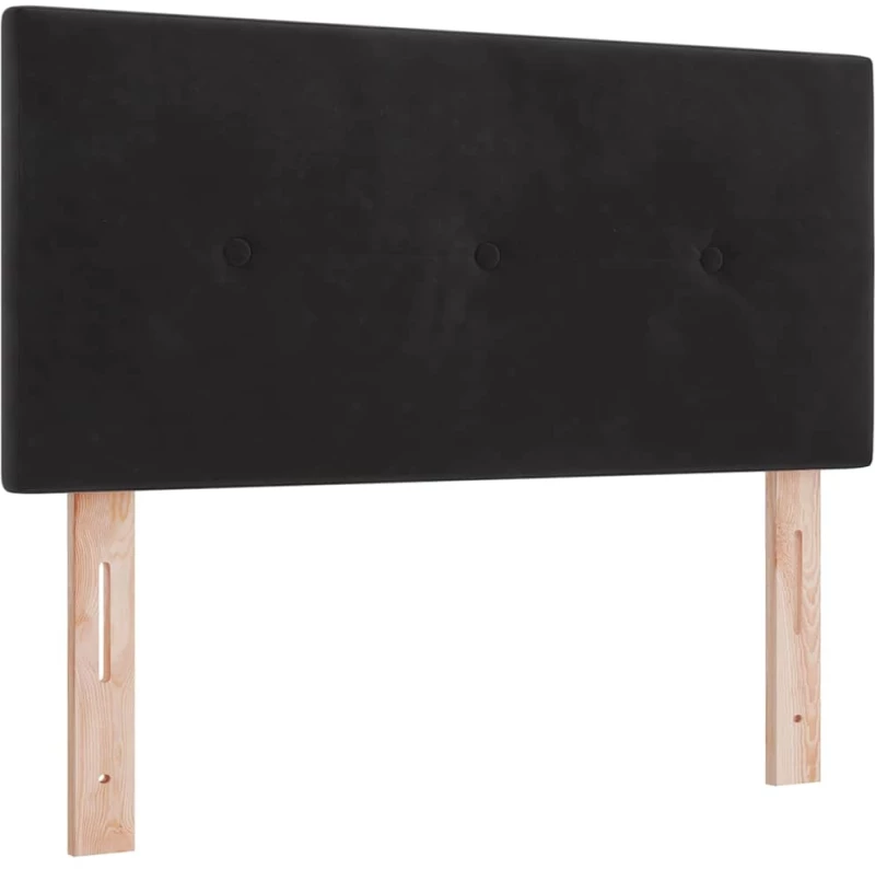 κρεβάτι box spring vidaXL με στρώμα και LED Μαύρο 120x200 εκ. Βελούδο